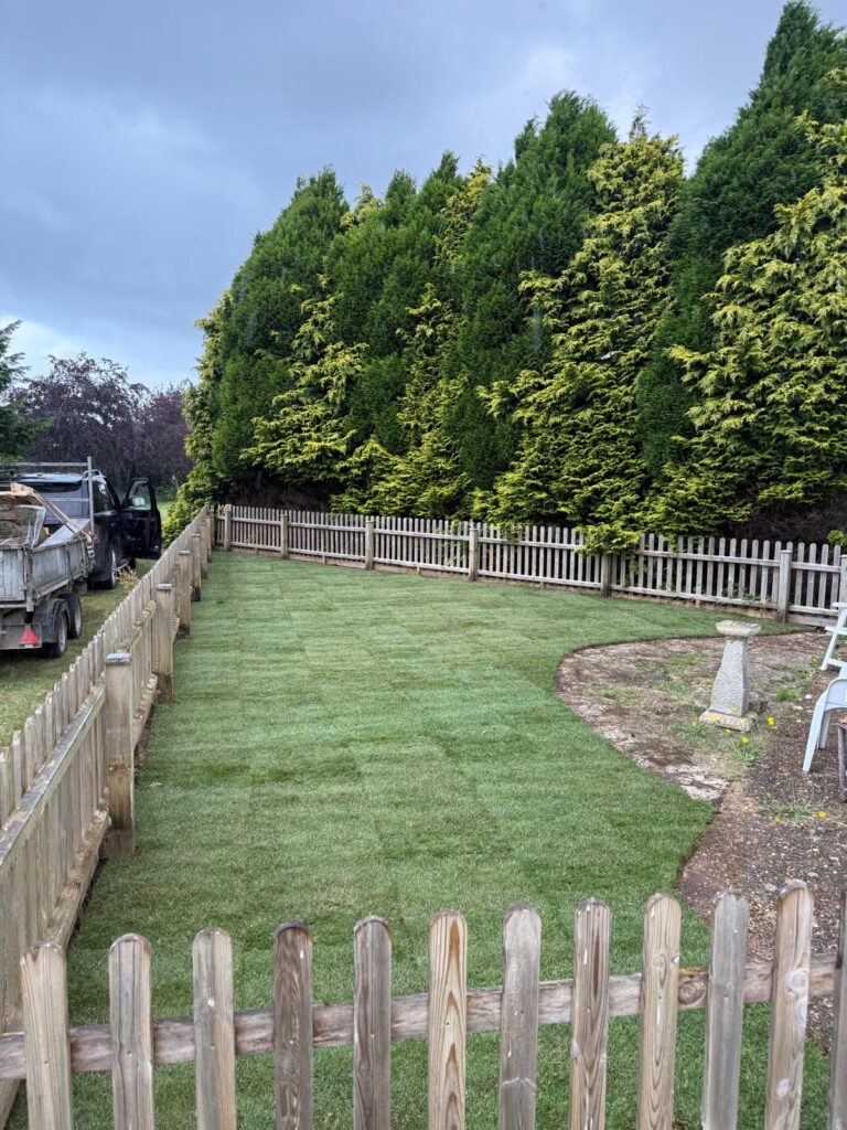 New lawn laid at a church New Milton after