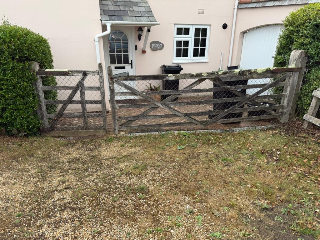 Replacement softwood gates Sway before