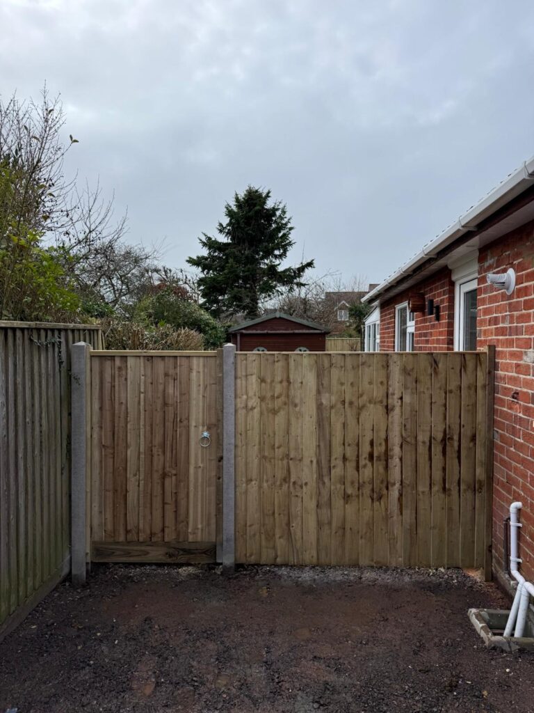 closeboard fence infil and matching gate Pennington after