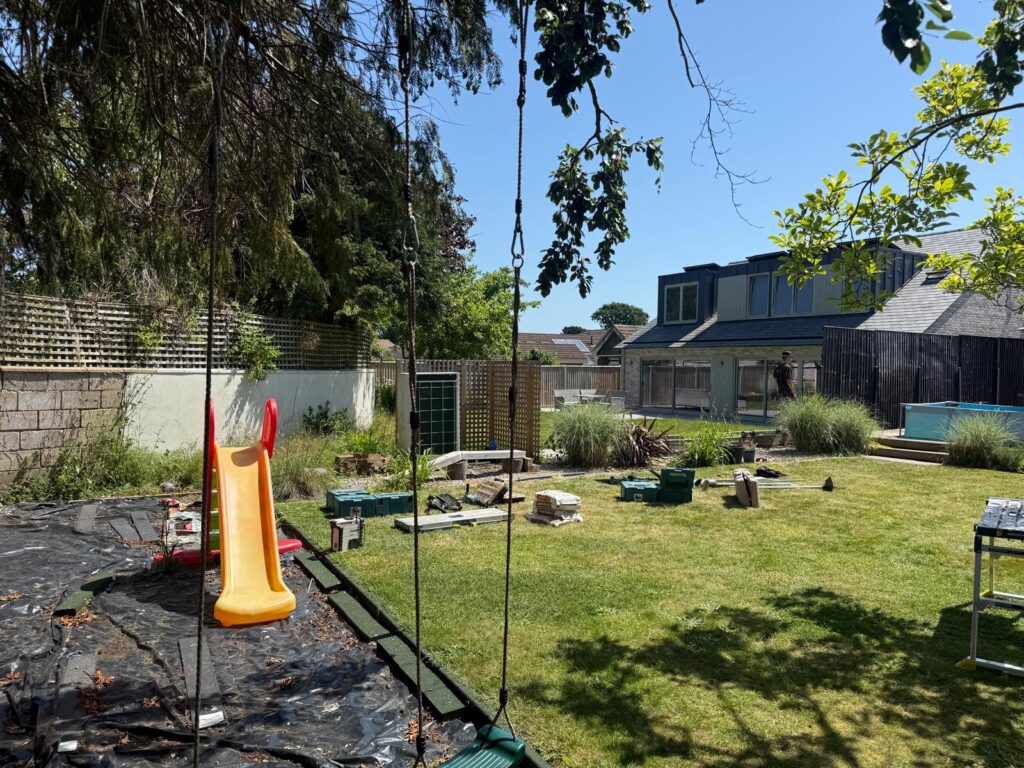 new double slated fence erected in Lymington before